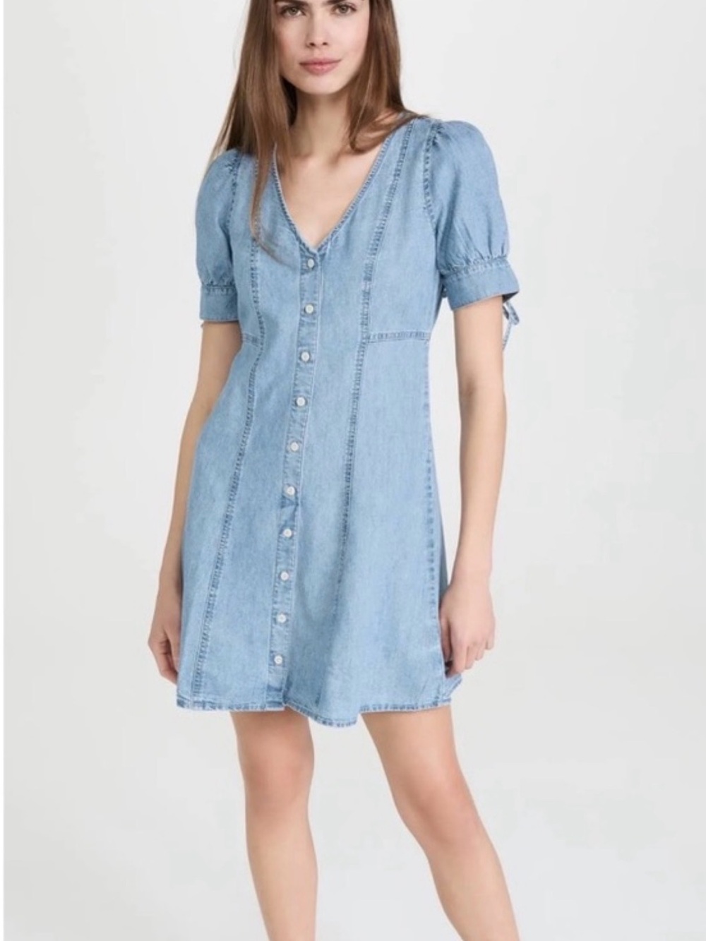 Madewell Light Blue Denim Button-Front Mini Dress